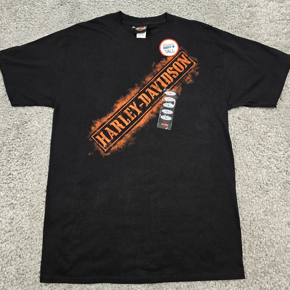 Harley-Davidson Mens Graphic Tee Shirt Size LT Black Biker Logo Pocono Mountains